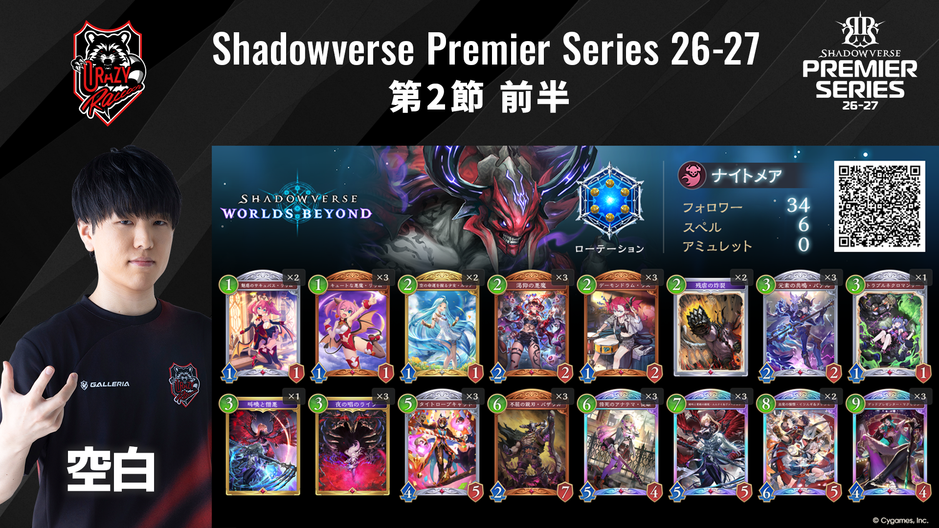 Shadowverse Premier Series 26-27 第2節 前半デッキリストを公開