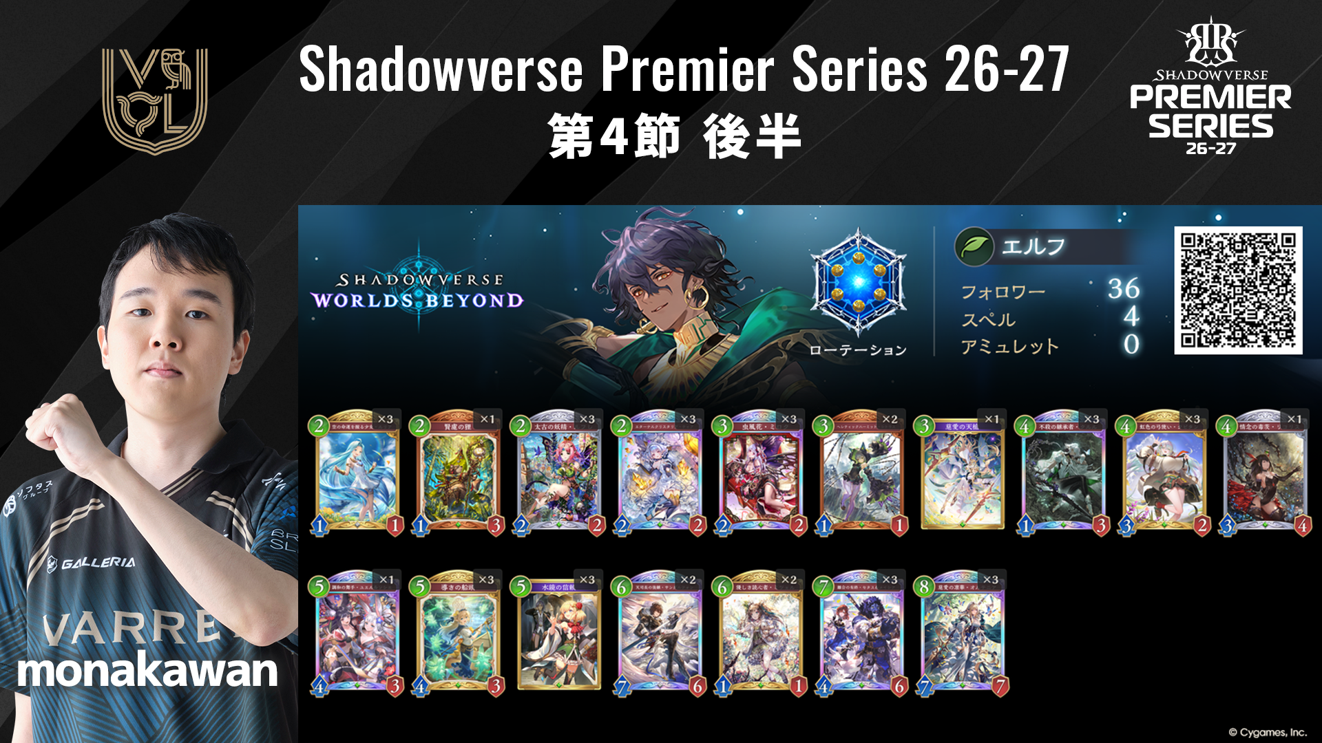Shadowverse Premier Series 26-27第4節 後半デッキリストを公開