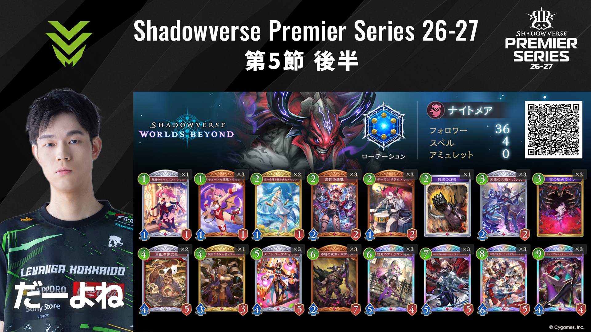 Shadowverse Premier Series 26-27 第5節 後半デッキリストを公開