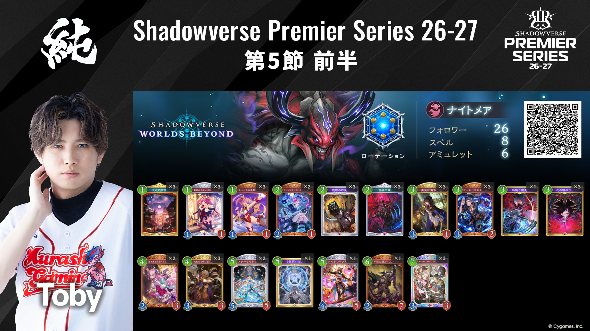 Shadowverse Premier Series 26-27第5節 前半デッキリストを公開