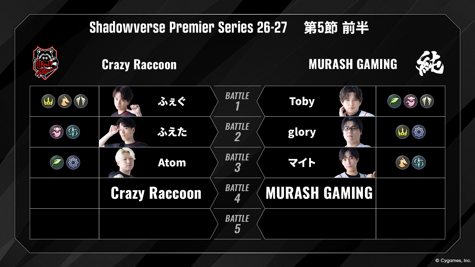 Shadowverse Premier Series 26-27第5節 前半デッキリストを公開